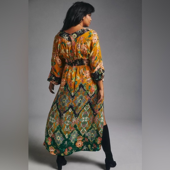 Anthropologie Printed V-Neck Maxi Dress - Picture 5 of 16